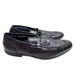 Steve Madden Mens Loafers Size 11‎ Black Leather Slip On Casual